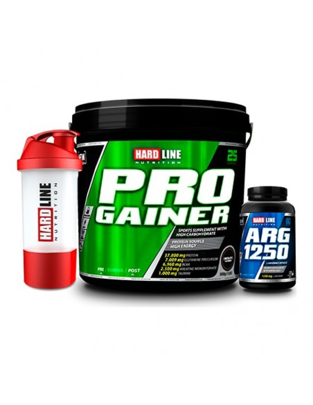 Hardline Nutrition Progainer Çikolata 5000 Gr + Arg 1250 120 Kapsül + Shaker