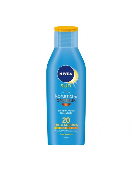 Nivea Sun SPF 20 200 ml Koruma ve Bronzluk Arttırıcı Güneş Sütü