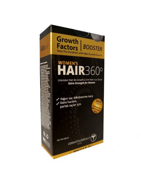 Hair 360 Growth Factors Booster Womens Hair Spray 50ml - Kadınlar için Saç Spreyi