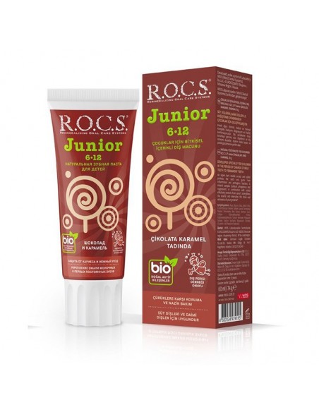 ROCS Junior 6-12 Yaş Diş Macunu - Çikolata ve Karamel Tadında 60 ml