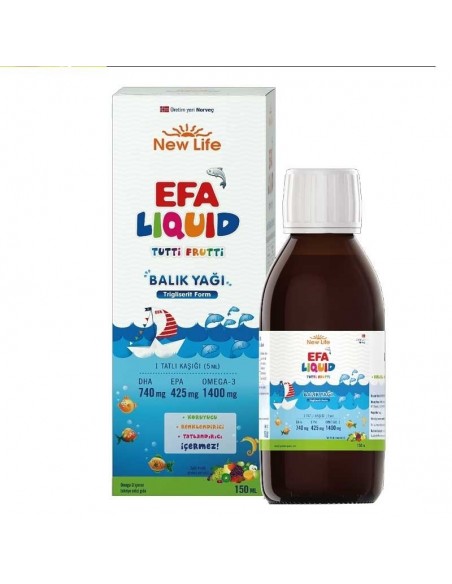 New Life EFA Liquid Tutti Frutti Balık Yağı 150ml