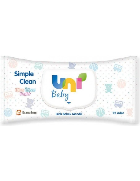 Uni Baby Simple Clean Islak Bebek Mendili 72 Adet