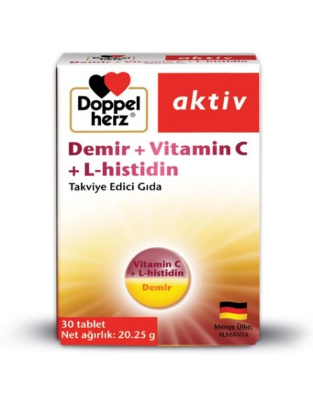 Doppel Herz Aktiv Demir + Vitamin C + L-Histidin 30 Tablet