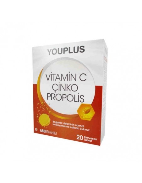 Youplus Vitamin C Çinko Propolis 20 Efervesan Tablet