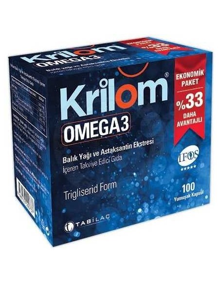 Krilom Omega-3 Astaksantin Soft Jel 100 Kapsül