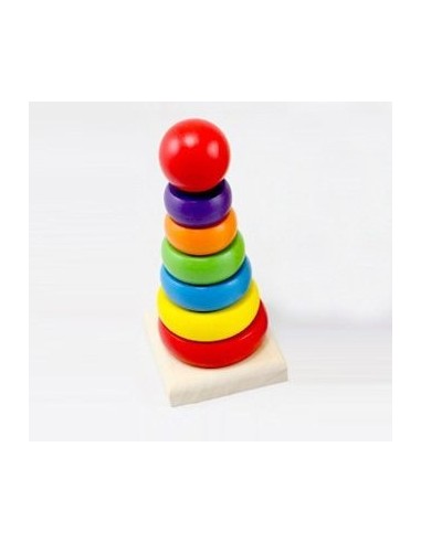 Pharma Toys Colorful Wooden Rainbow Tower Organik Oyuncak