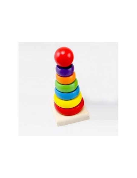 Pharma Toys Colorful Wooden Rainbow Tower Organik Oyuncak