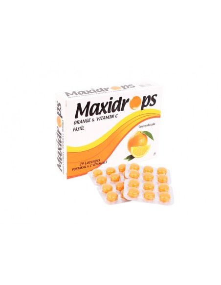 Maxidrops Pastil Portakal ve C Vitamini 24'lü