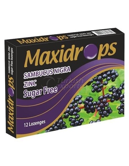 Maxidrops Sambucus Karamürver & Çinko 12 Pastil