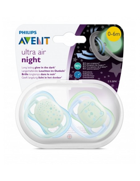 Philips Avent Ultra Night Air Emzik 0-6 Ay 2li Erkek SCF376/11