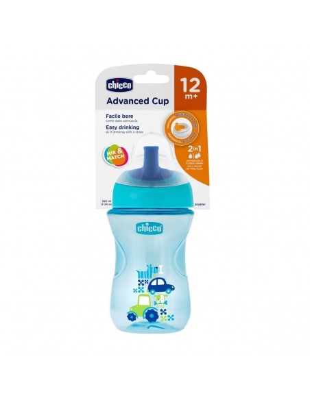 Chicco Advanced Cup Pipetli Eğitim Bardağı 12 Ay+ Mavi