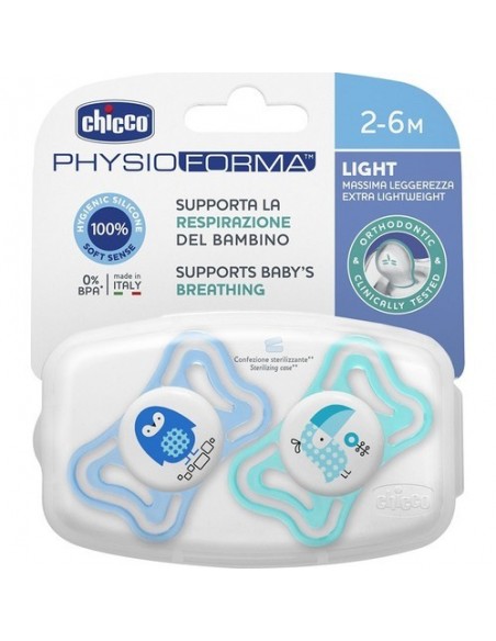 Chicco PhysioForma Light Silikon Emzik 2li 2-6 Ay Erkek