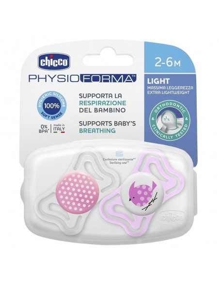 Chicco PhysioForma Light Silikon Emzik 2li 2-6 Ay Kız