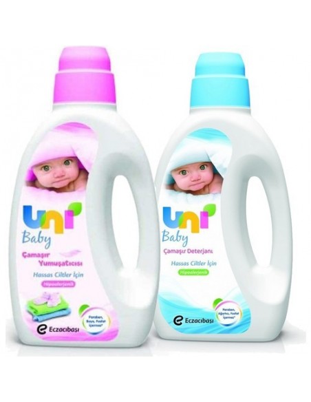 Uni Baby Bebek Çamaşır Deterjanı 1800 ml + Bebek Çamaşır Yumuşatıcısı 1800 ml