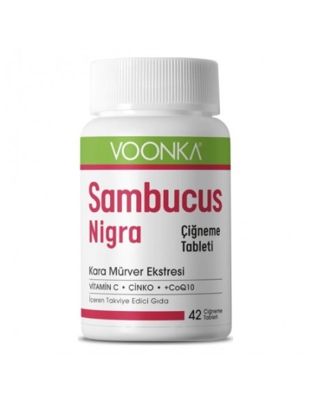 Voonka Sambucus Nigra Kara Mürver Ekstresi 42 Çiğneme Tablet