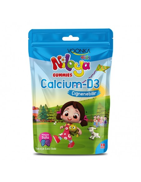 Voonka Kids Niloya Gummies Calcium D3 Çiğnenebilir 30 Tablet  Meyve Sulu