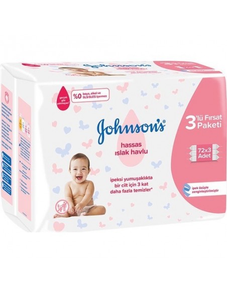 Johnson's Baby Hassas Islak Havlu 3 x 72'li