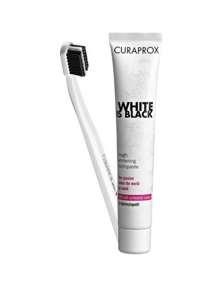 Curaprox White İs Black Beyazlatıcı Diş Macunu 90 ml + Diş Fırçası