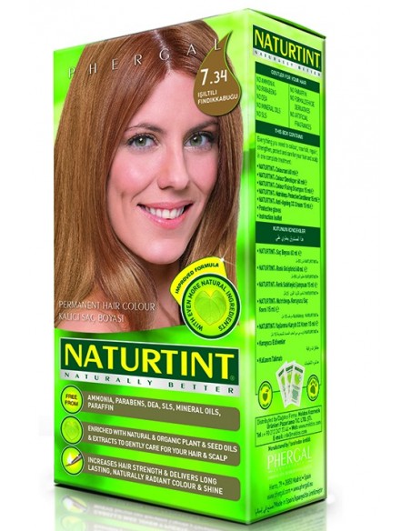 Naturtint Kalıcı Saç Boyası 7.34 Işıltılı Fındık Kabuğu 165 ml