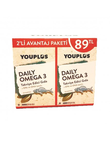 Youplus Daily Omega 3 Balık Yağı 30 Kapsül 2 Al 1 Öde