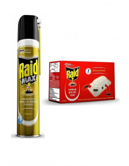 Raid Böceksavar Max 300 ml + Hamam Böceği Yemi