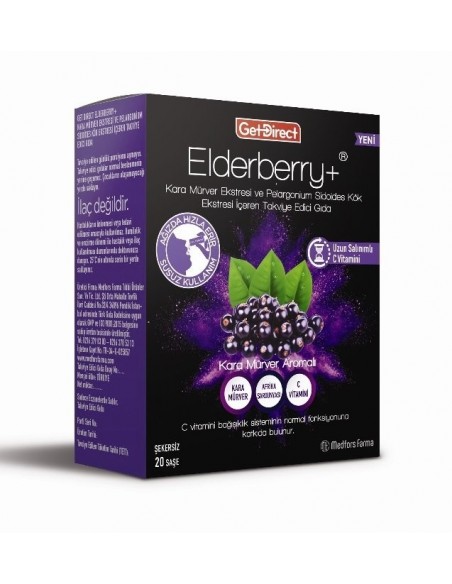 Get Direct Elderberry + ( Kara Mürver ) Takviye Edici Gıda 20 Saşe