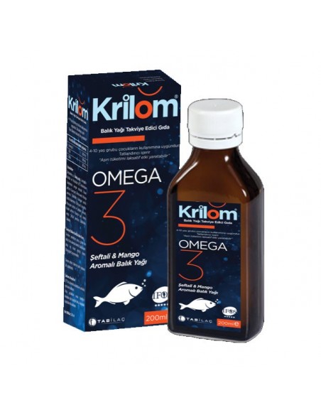 Krilom Omega 3 Mango ve Şeftali Aromalı Balık Yağı 200 ml