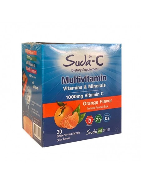 Suda Vitamin Suda-C Multivitamin 1000 mg Vitamin C ( Portakal ) 20 Saşe