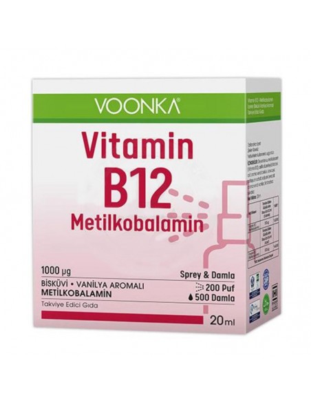 Voonka Vi̇tami̇n B12 Meti̇lkobalami̇n Sprey & Damla 20 ml