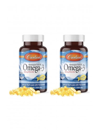 Carlson Fish Oil Balık Yağı Kapsül Omega-3 500 mg Epa&Dha 50 Kapsül x 2 Adet