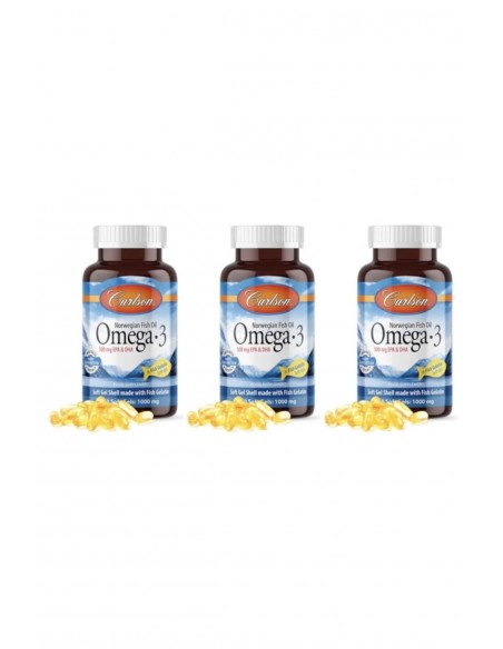 Carlson Fish Oil Balık Yağı Kapsül Omega-3 500 mg Epa&Dha 50 Kapsül x 3 Adet