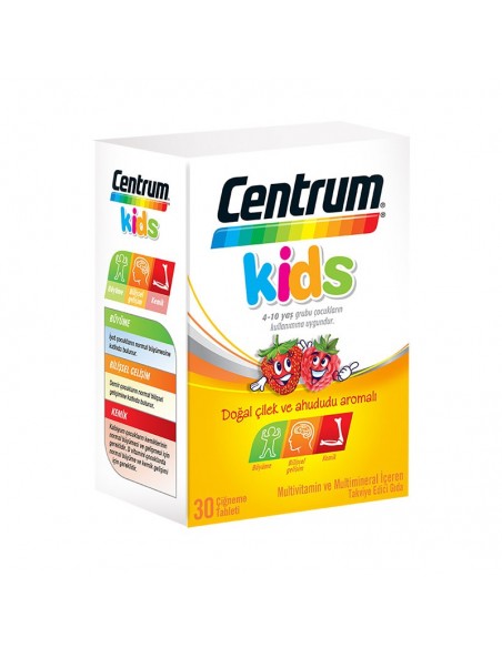 Centrum Kids Multivitamin ve Multimineral İçeren Takviye Edici Gıda 30 Çiğneme Tableti