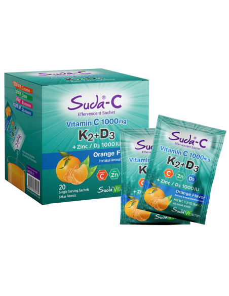 Suda Vitamin Suda-C Vitamin C 1000 mg K2+D3 20 Saşe