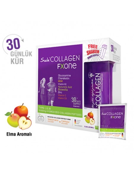 Suda Collagen Fxone Elma Aromalı Takviye Edici Gıda 30 x 13 gr Toz Şase