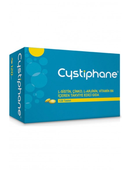 Cystiphane L-Sistin, Çinko, L-Arjinin, Vitamin B6 İçeren Takviye Edici Gıda (120 tablet)