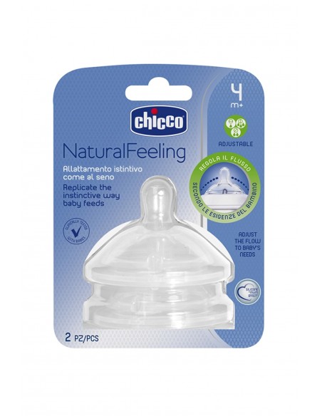 Chicco Natural Feeling Akış Ayarlı 2'li Biberon Emziği 4m+