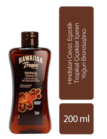 Hawaiian Tropic Coconut Koruma Faktörsüz Bronzlaştırıcı Güneş Yağı 200ml