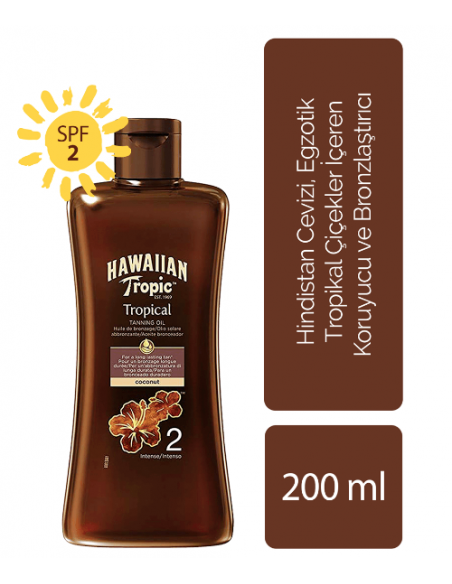 Hawaiian Tropic Tropical Dry Koruyucu ve Bronzlaştırıcı Yağ Spf 2 200 ml