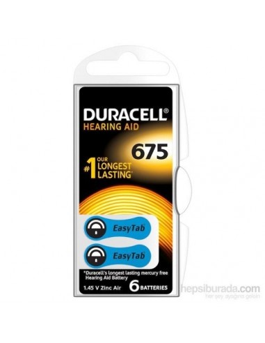 Duracell Activair İşitme Cihazı Pili 6'lı No: 675