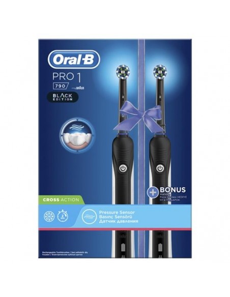 Oral-B Pro 790 Şarj Edilebilir Diş Fırçası Cross Action Siyah 2'li Avantaj Paketi