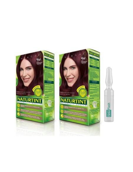 NATURTINT 2'li Set 4 Kızıl Kahverengi Kestane Kalıcı Saç Boyası Martiderm Flash Ampül