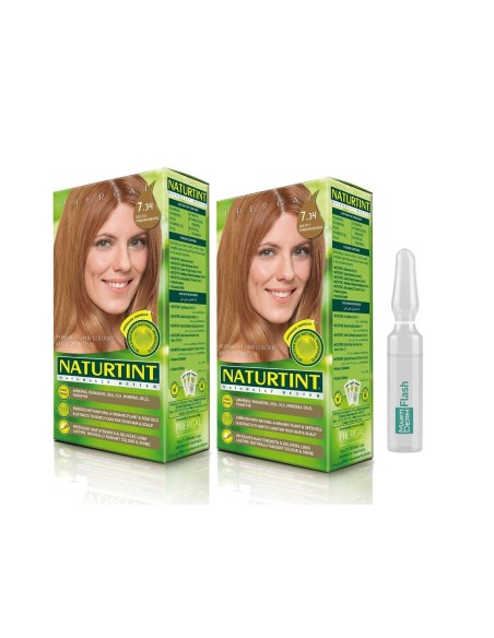 NATURTINT 2li Set 7.34 Işıltılı Fındık Kabuğu kalıcı Saç Boyas