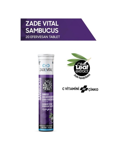 Zade Vital Sambucus Nigra ( Kara Mürver ) 20 Efervesan Tablet