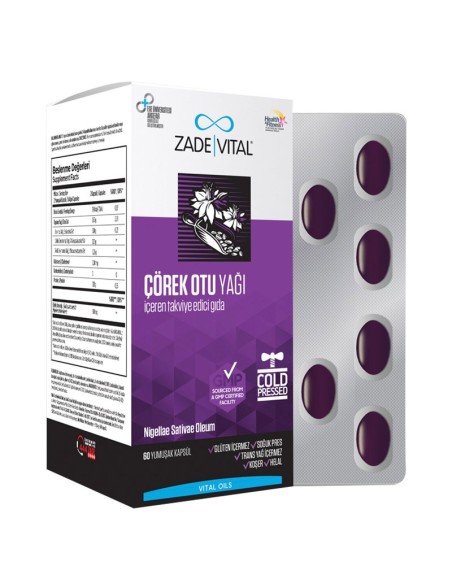 Zade Vital Çörek Otu Yağı 60 Kapsül (S.K.T 11-2024)