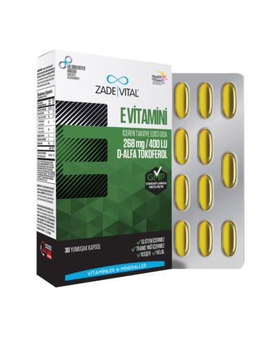 Zade Vital E Vitamini 30 Kapsül (S.K.T 05-2023)