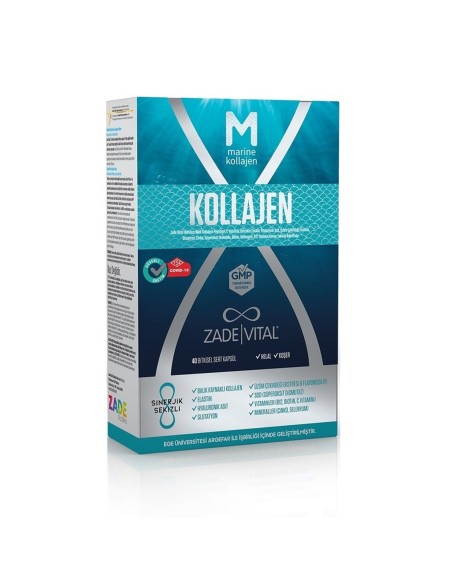 Zade Vital Marine Collagen + Hyaluronic Acid 40 Kapsül (S.K.T 09-2023)