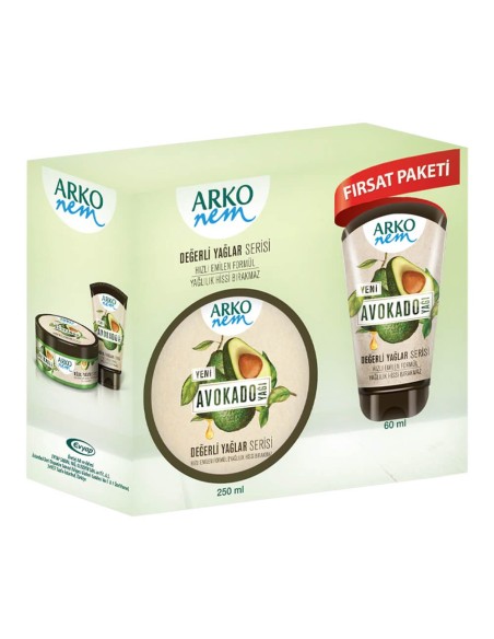 Arko Nem Değerli Yağlar Avokado Krem 250ml + 60ml Set