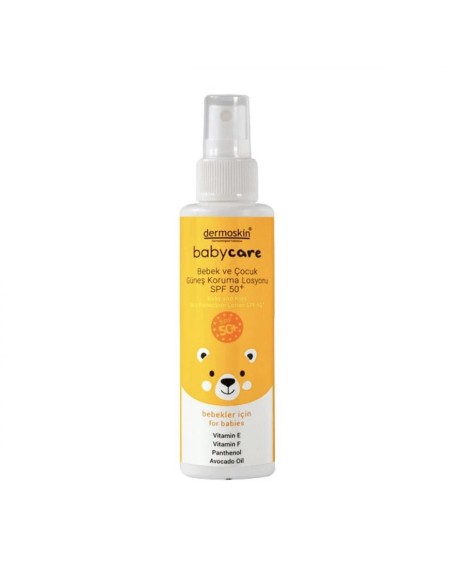 Dermoskin Babycare Bebek ve Çocuk Güneş Koruma Losyonu ( Spf50+ ) 100 ml (S.K.T 02-2025)