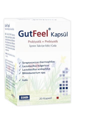 Assos Gutfeel Probiotik Prebiotik 20 Kapsül