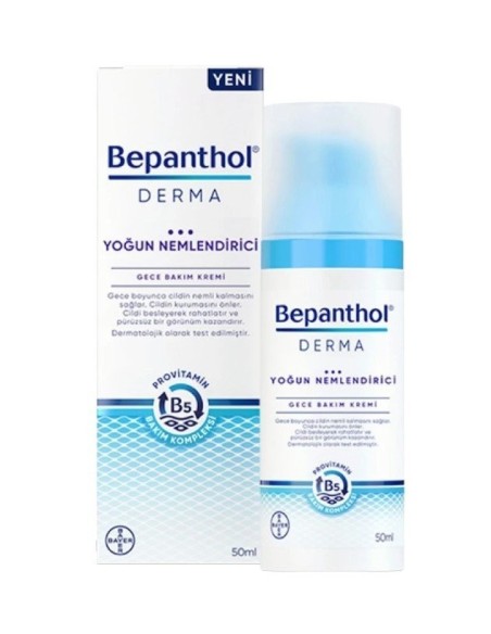 Bepanthol Derma Gece Bakım Kremi Yoğun Nemlendirici 50 ml (S.K.T 04-2023)